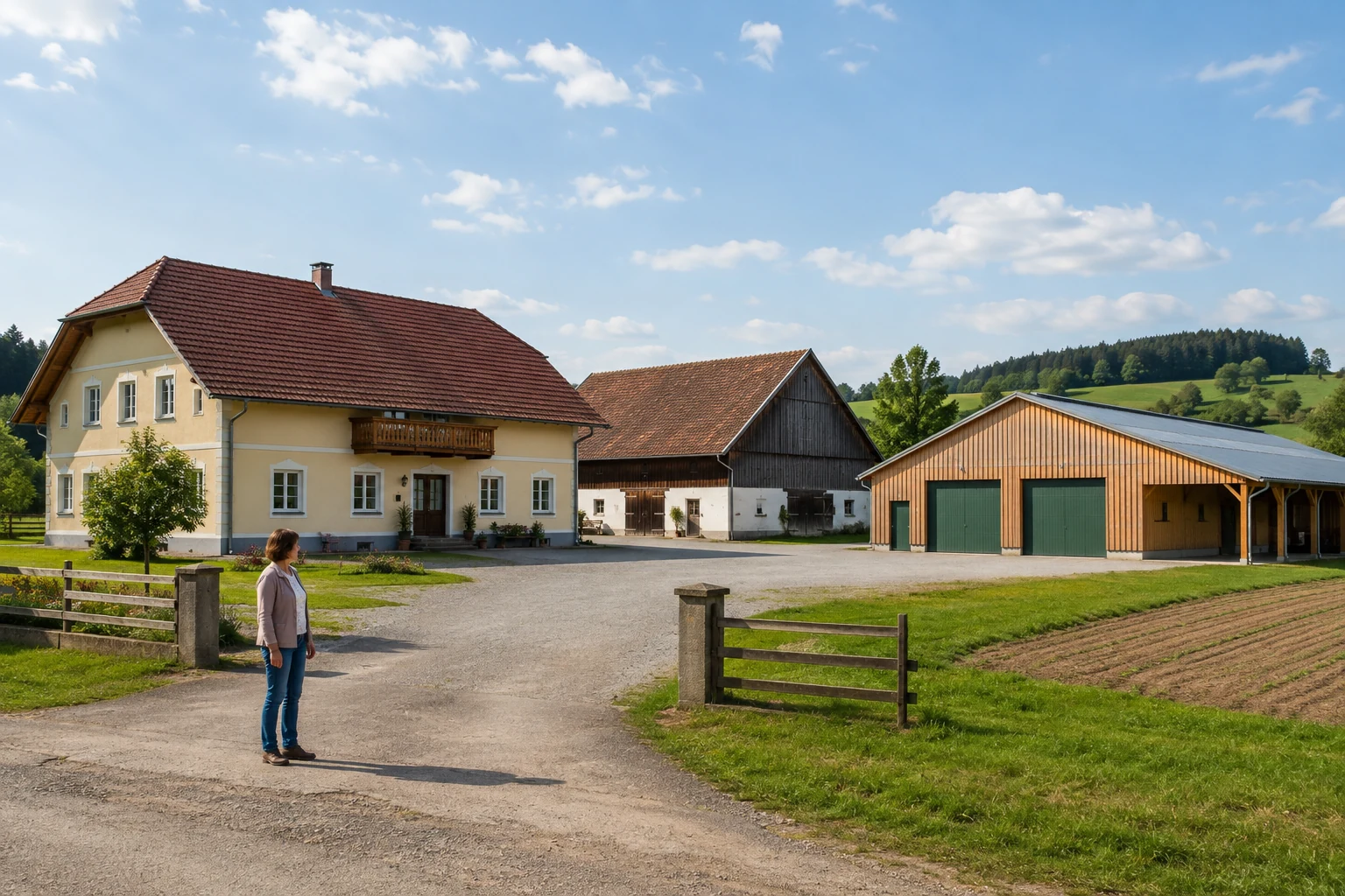 Österreichische Agrarimmobilie mit Wohnhaus, Scheune, Halle und Hof